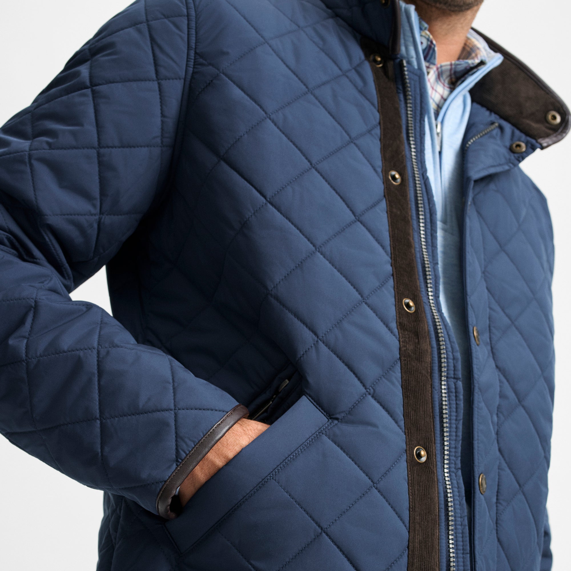 Navy blue quilted coat hotsell