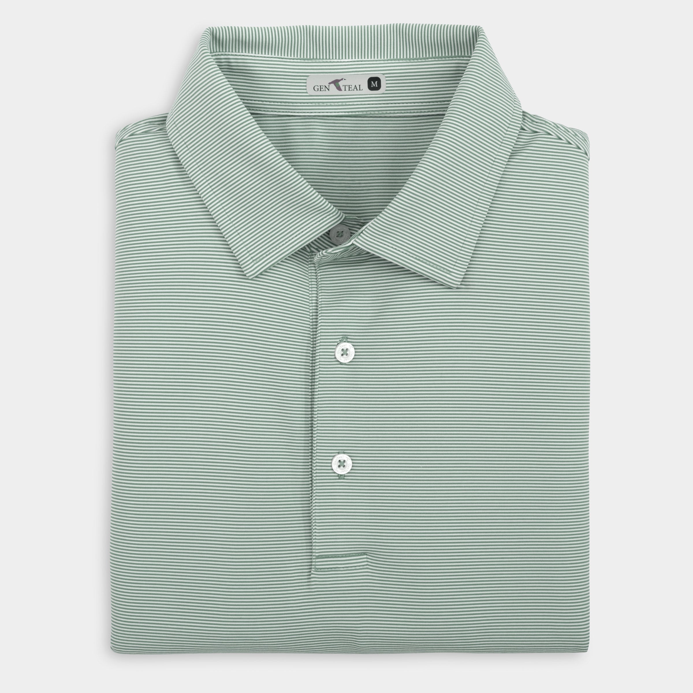 Collegiate Pinstripe Performance Polo-GenTeal Apparel