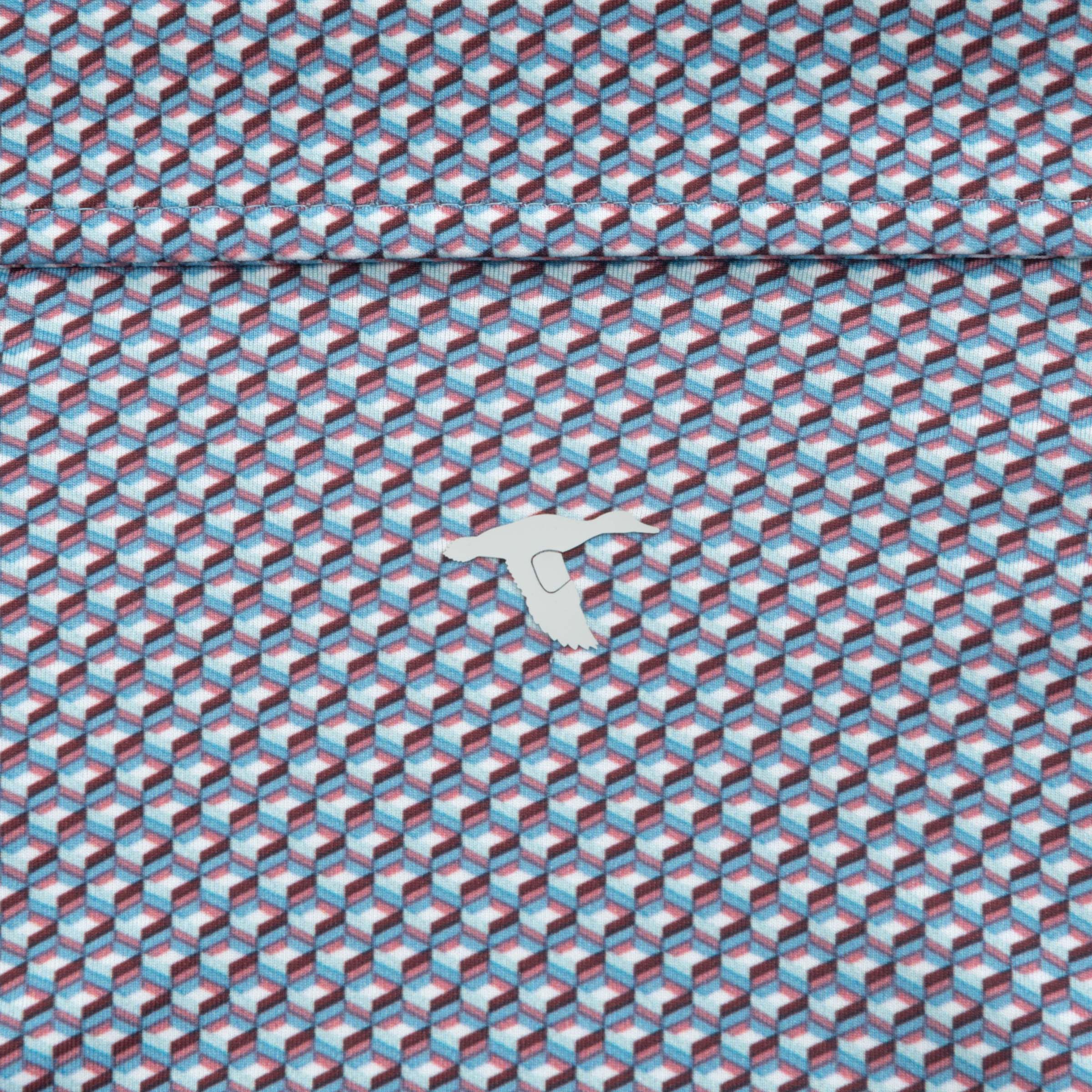 Geo Box Printed Performance Polo-GenTeal Apparel