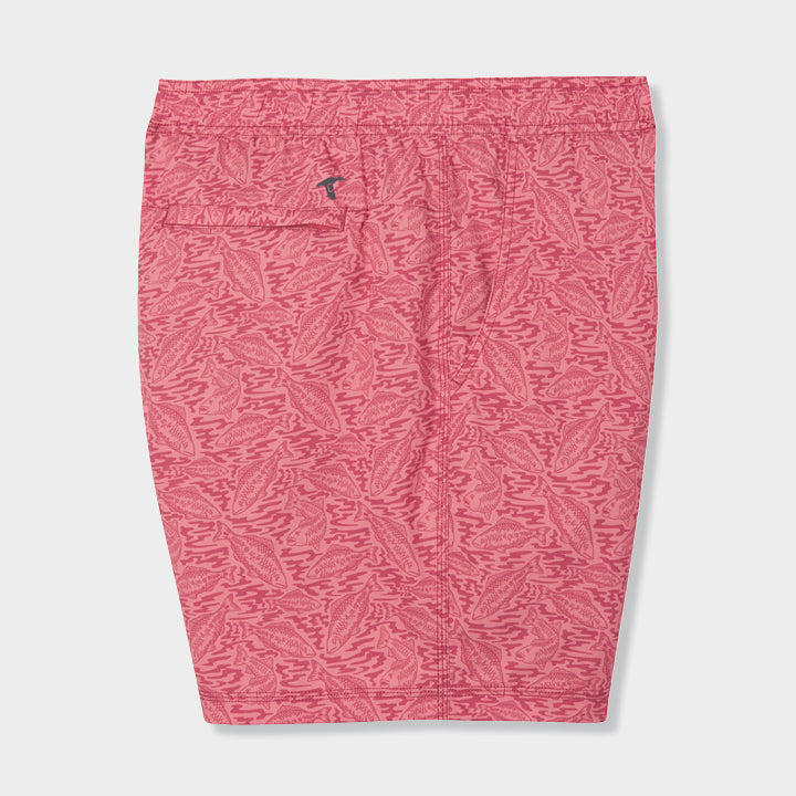 Men's Elastic and Drawstring Swim Shorts With Pockets