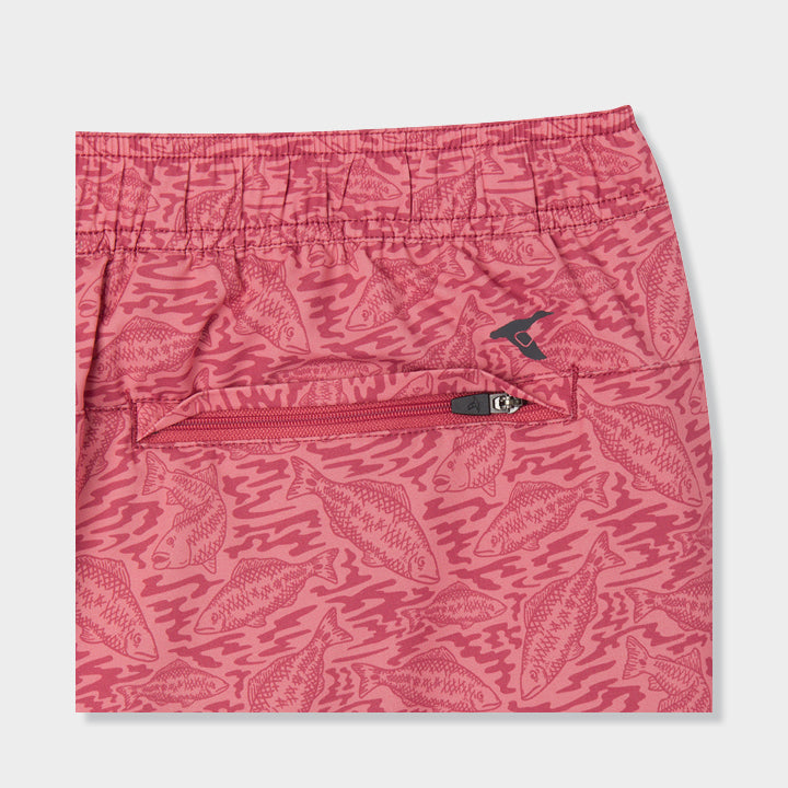 Men's Elastic and Drawstring Swim Shorts With Pockets