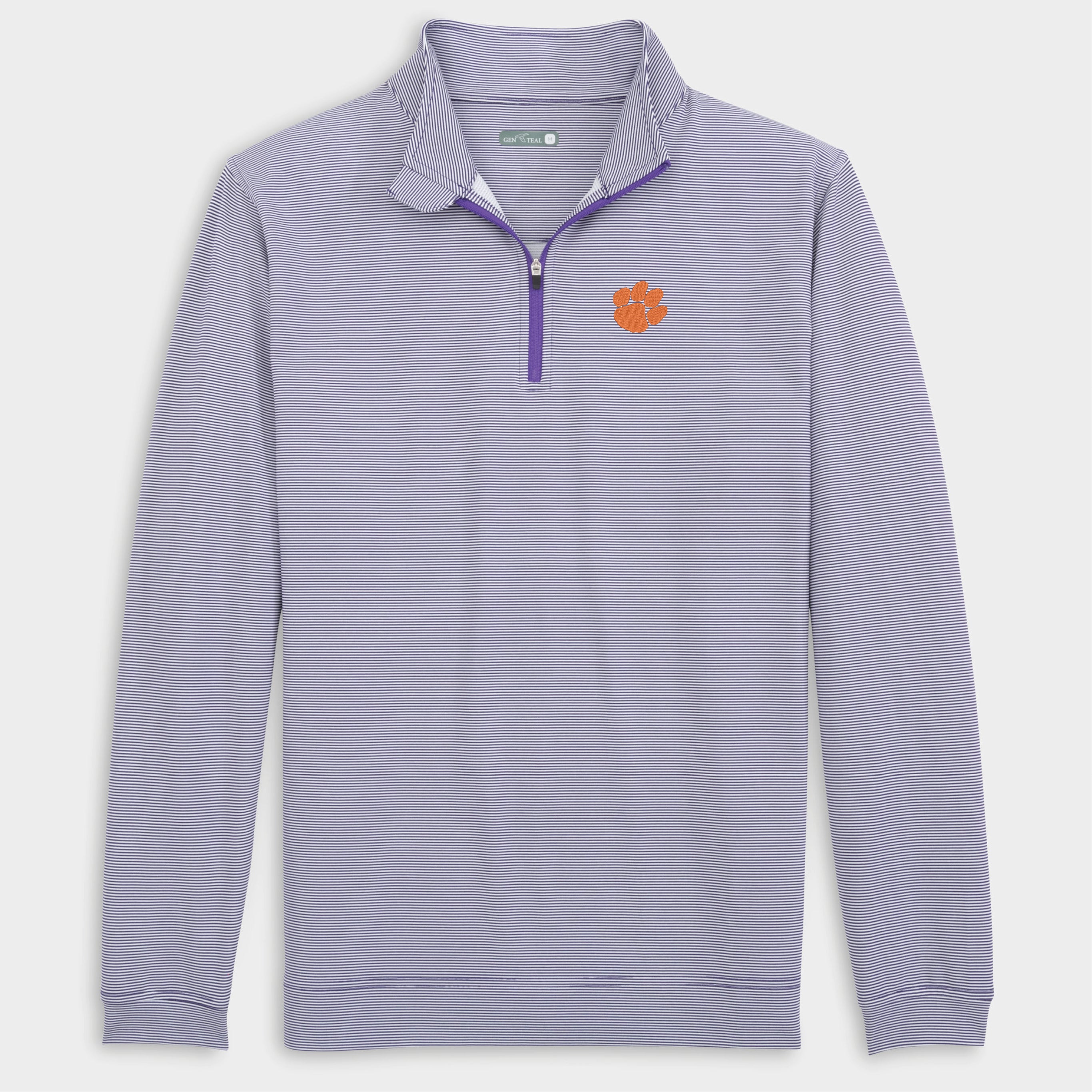 Clemson Pinstripe Venture Performance Quarter-Zip-GenTeal Apparel