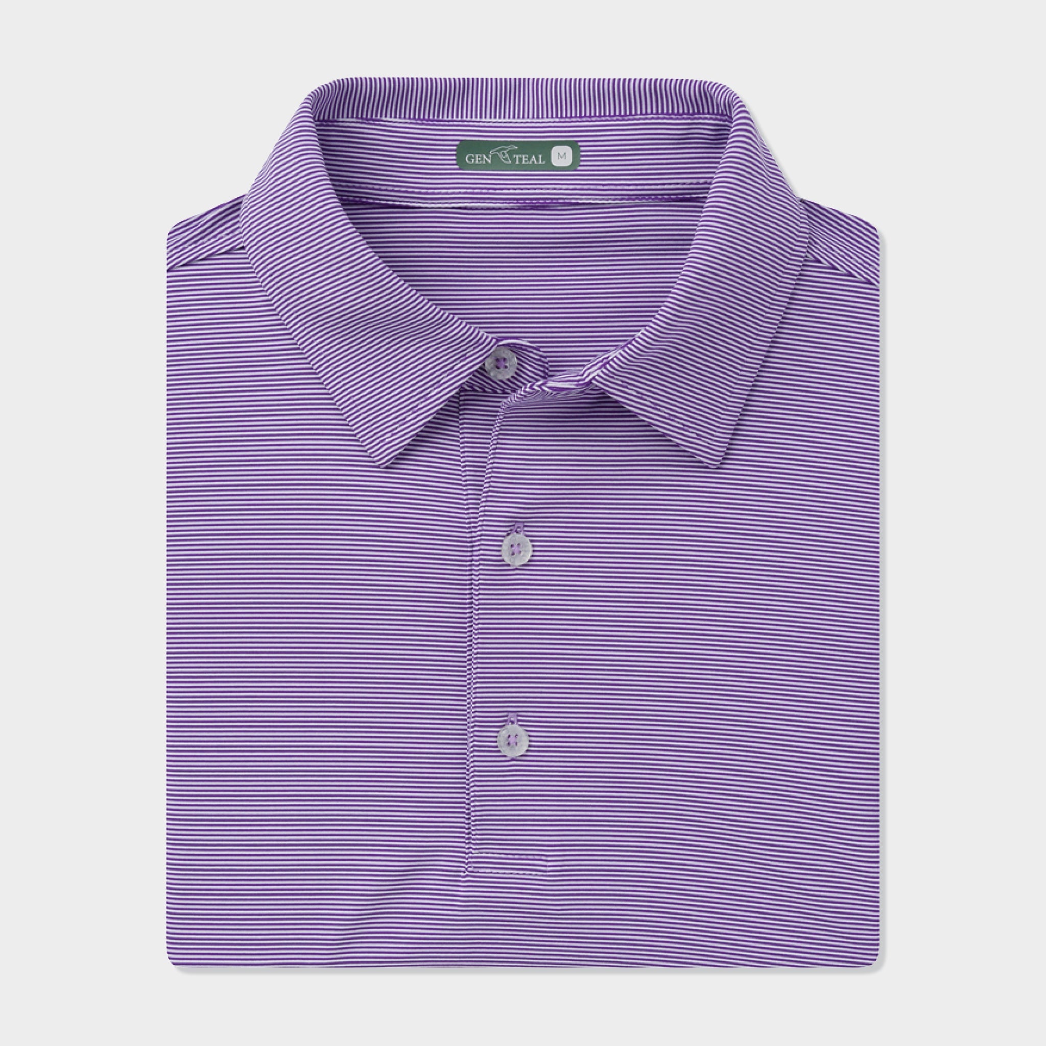 Collegiate Pinstripe Performance Polo-GenTeal Apparel