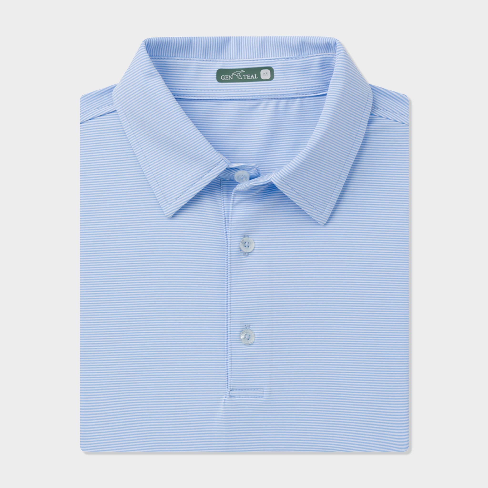 Collegiate Pinstripe Performance Polo-GenTeal Apparel