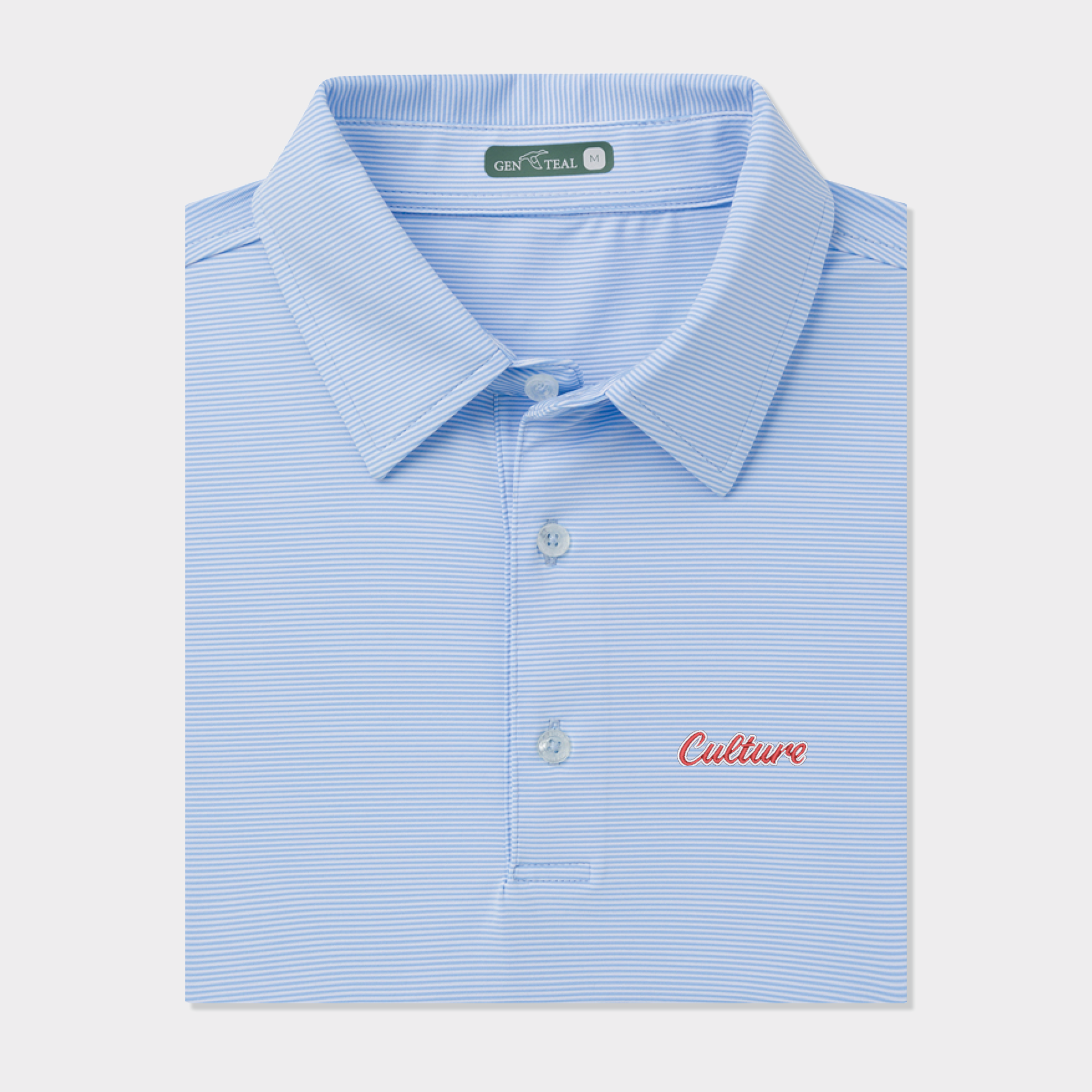 Culture OIe Miss Pinstripe Performance Polo-GenTeal Apparel