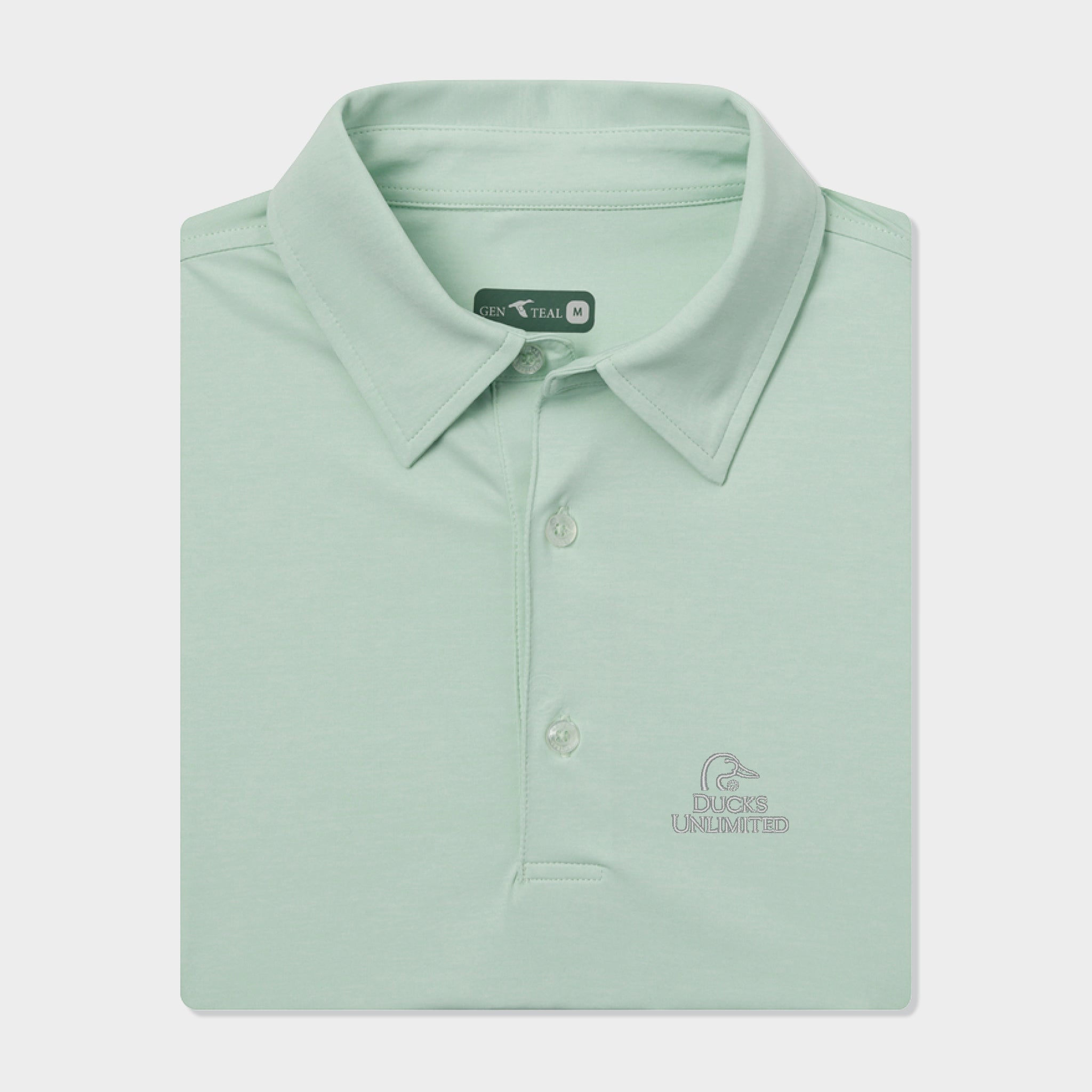 Ducks Unlimited Heathered brrrº Performance Polo-GenTeal Apparel