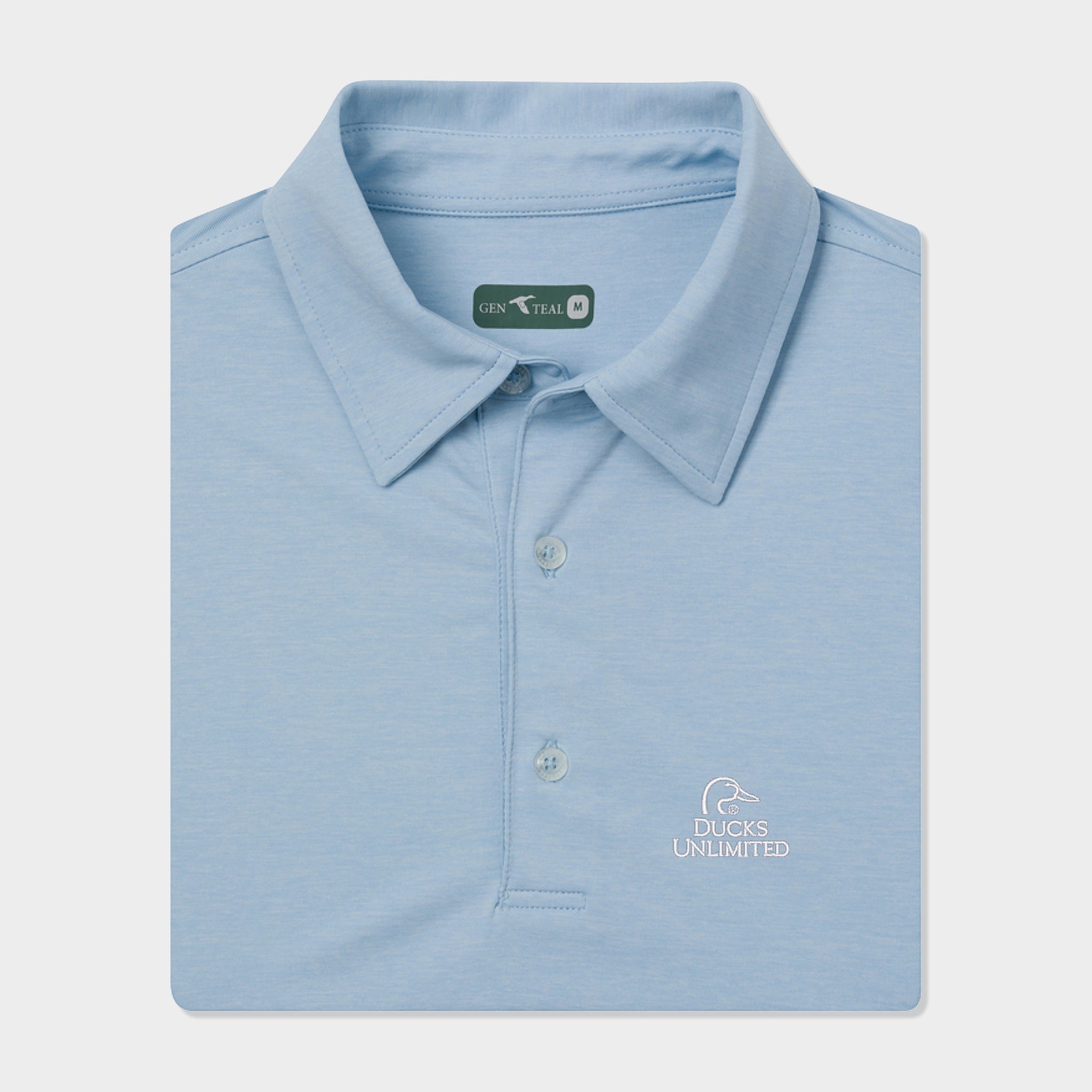 Ducks Unlimited Heathered brrrº Performance Polo-GenTeal Apparel