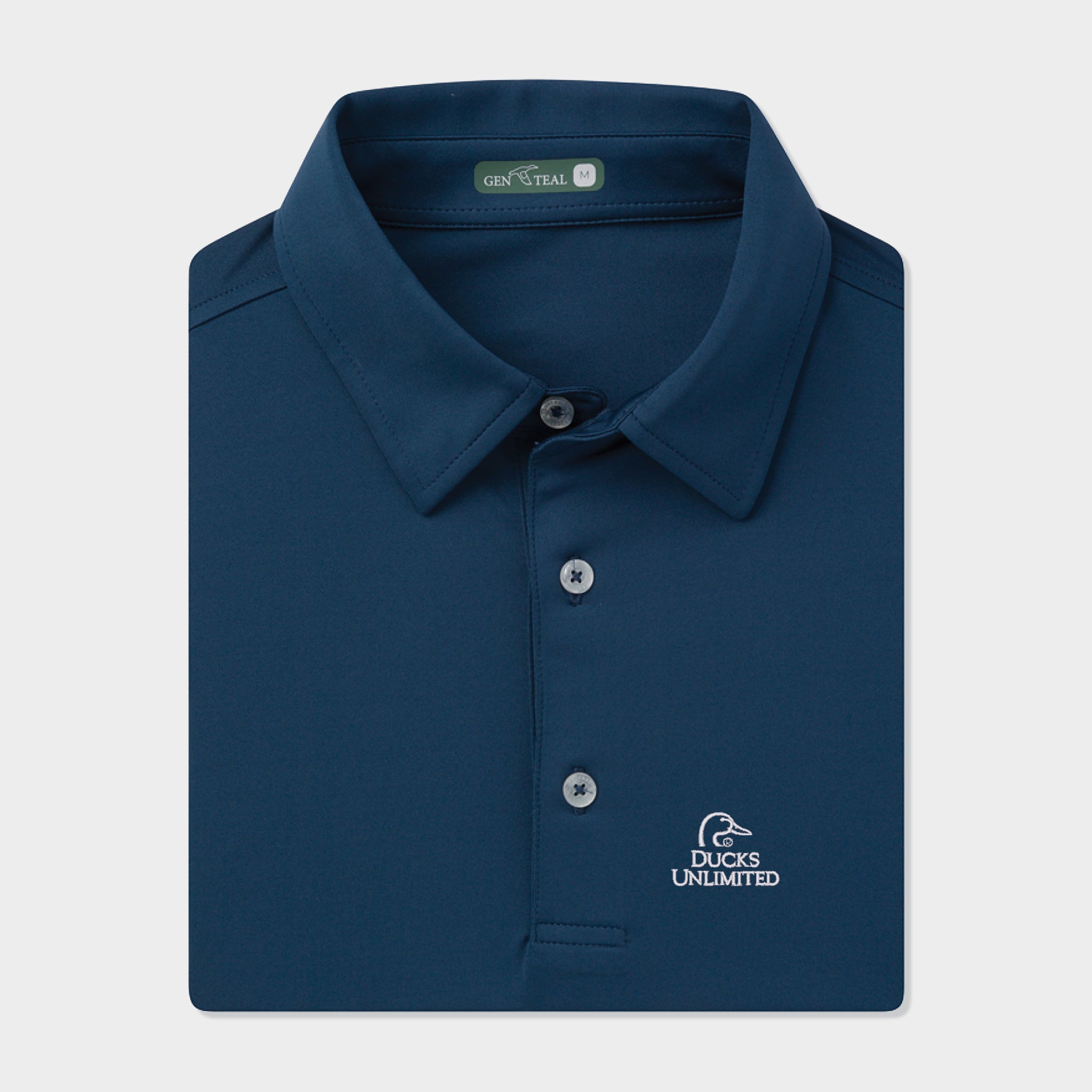 Ducks Unlimited Solid Performance Polo-GenTeal Apparel