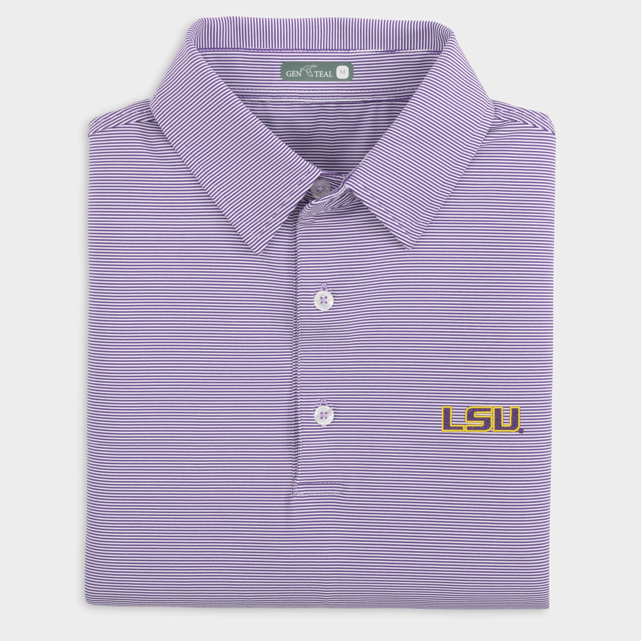 LSU Pinstripe Performance Polo