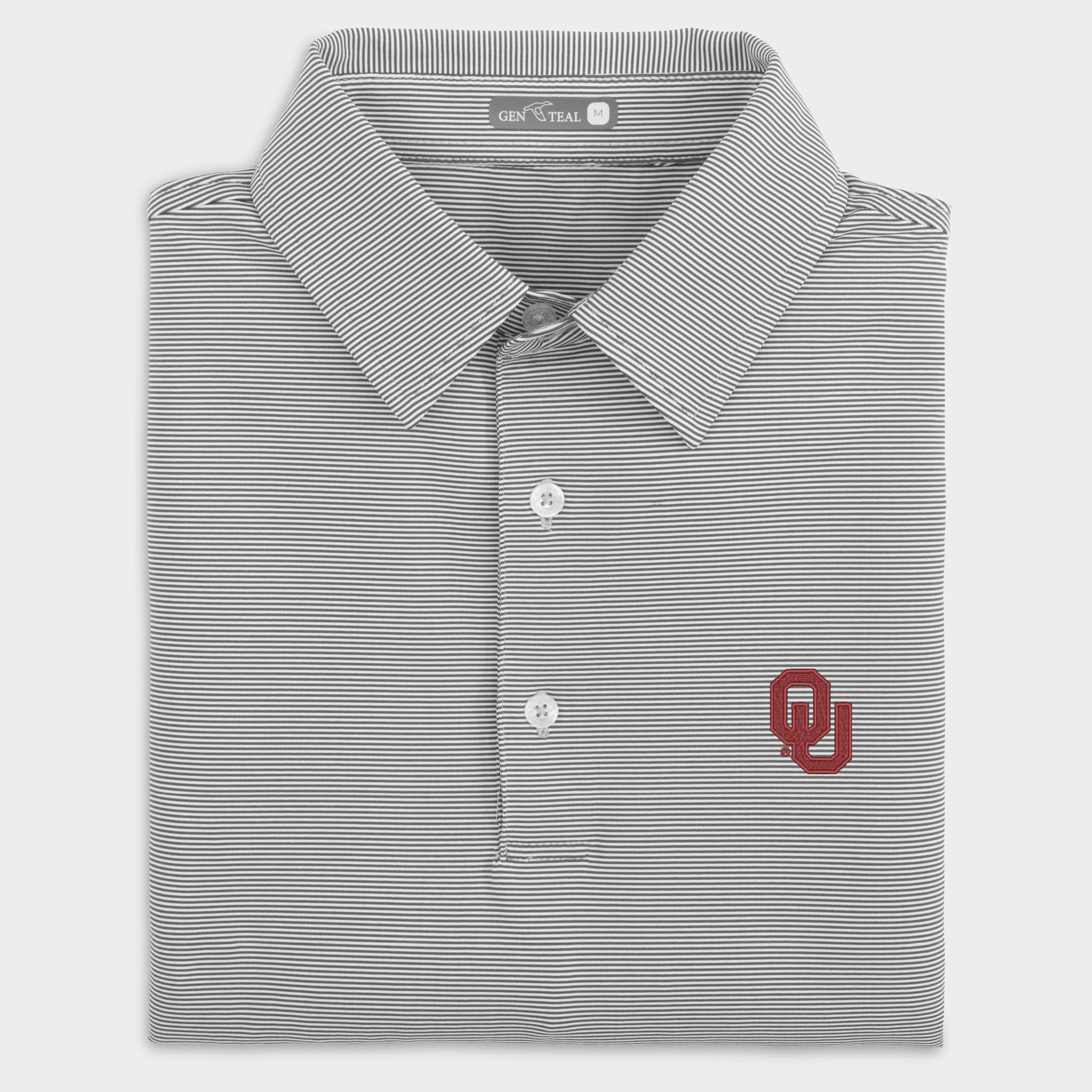 Oklahoma Pinstripe Performance Polo