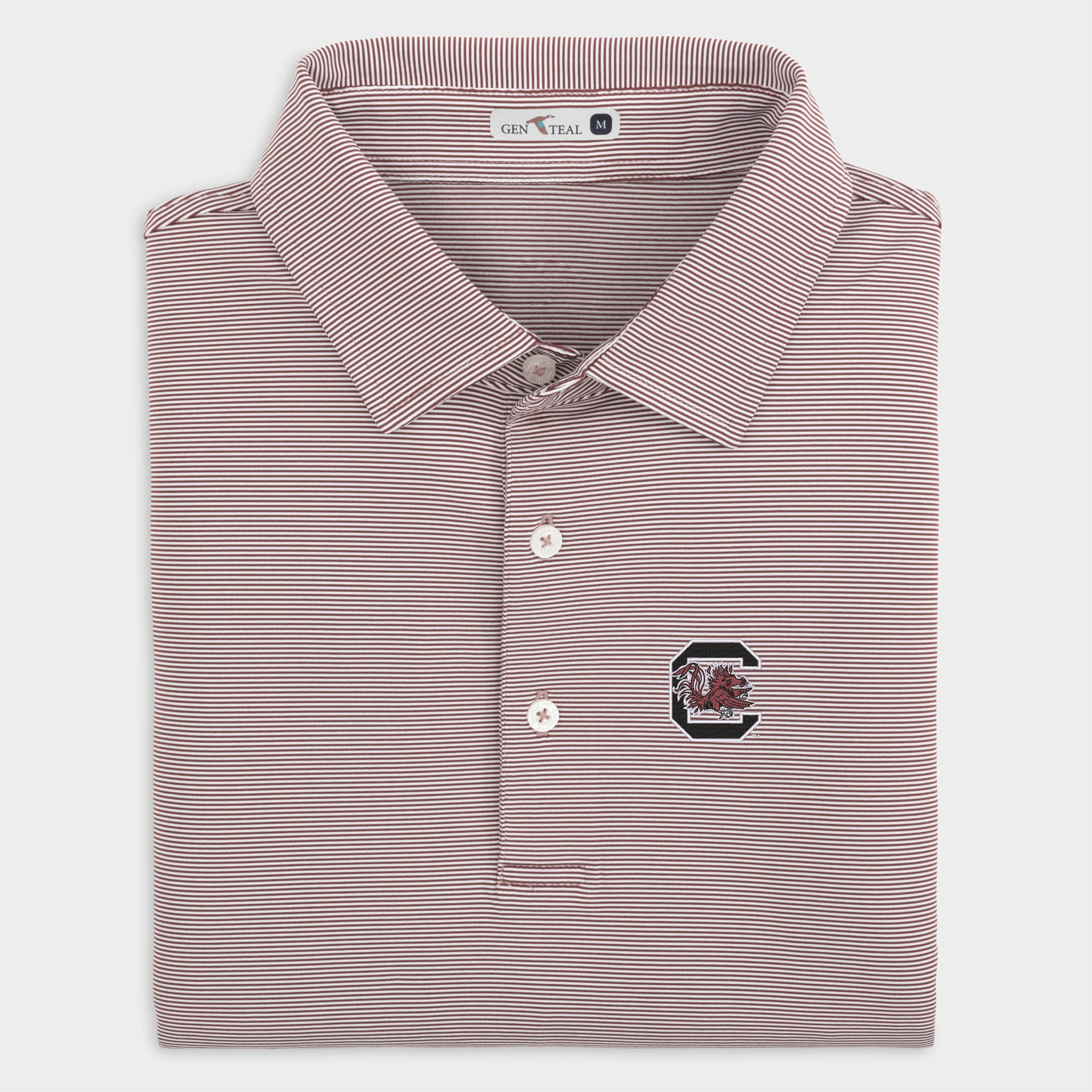 South Carolina Pinstripe Performance Polo-GenTeal Apparel