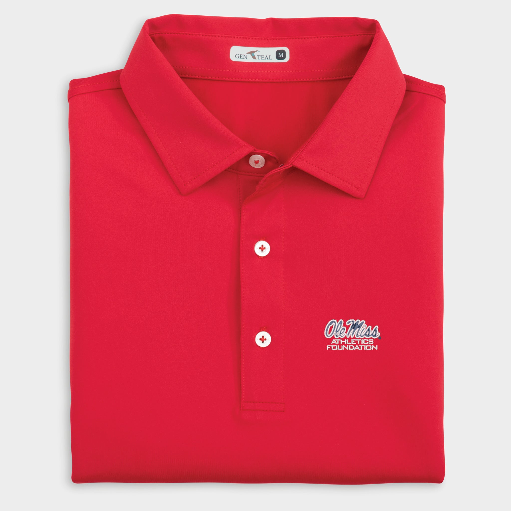 Ole Miss Athletics Foundation Solid Performance Polo-GenTeal Apparel