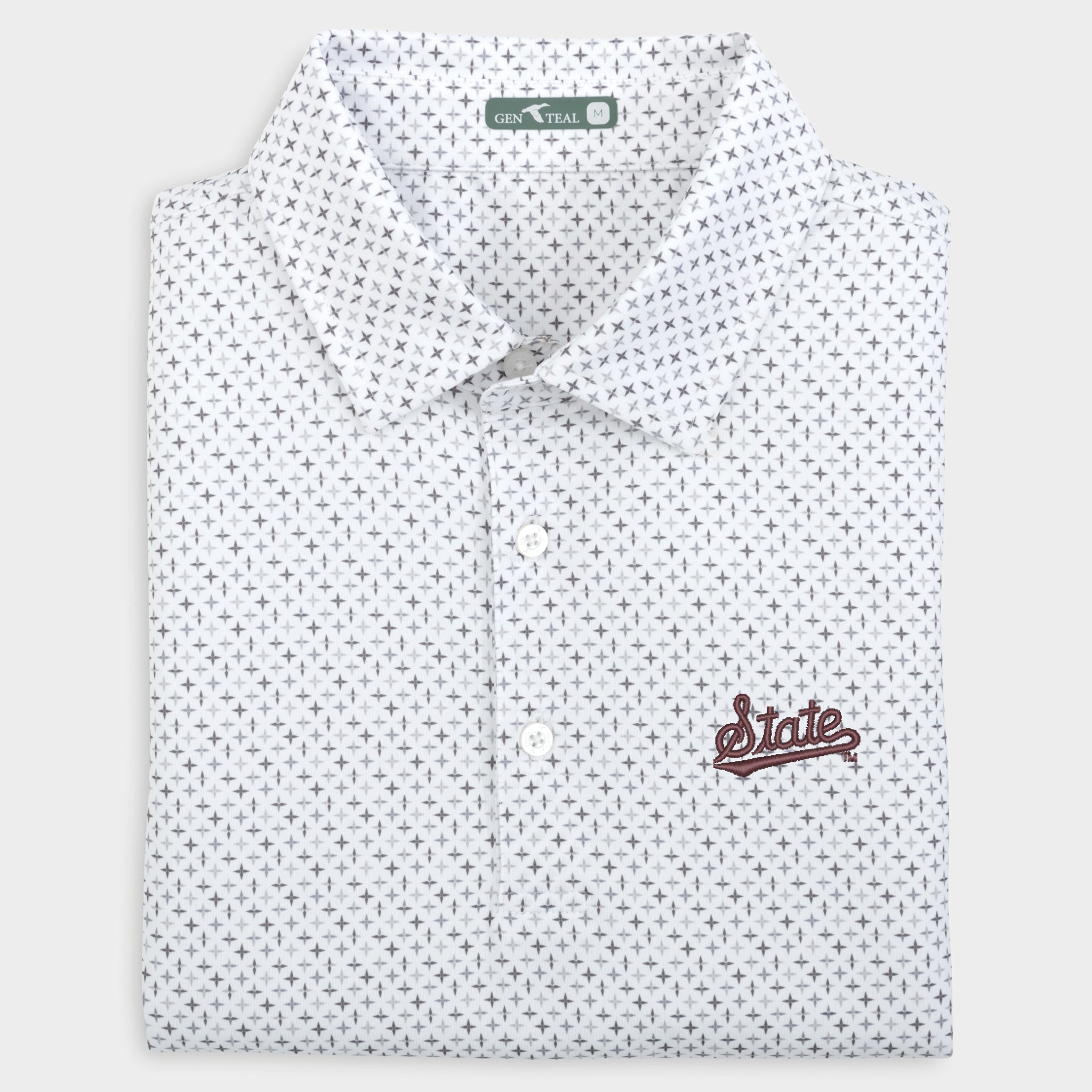 Mississippi State Star Printed Performance Polo