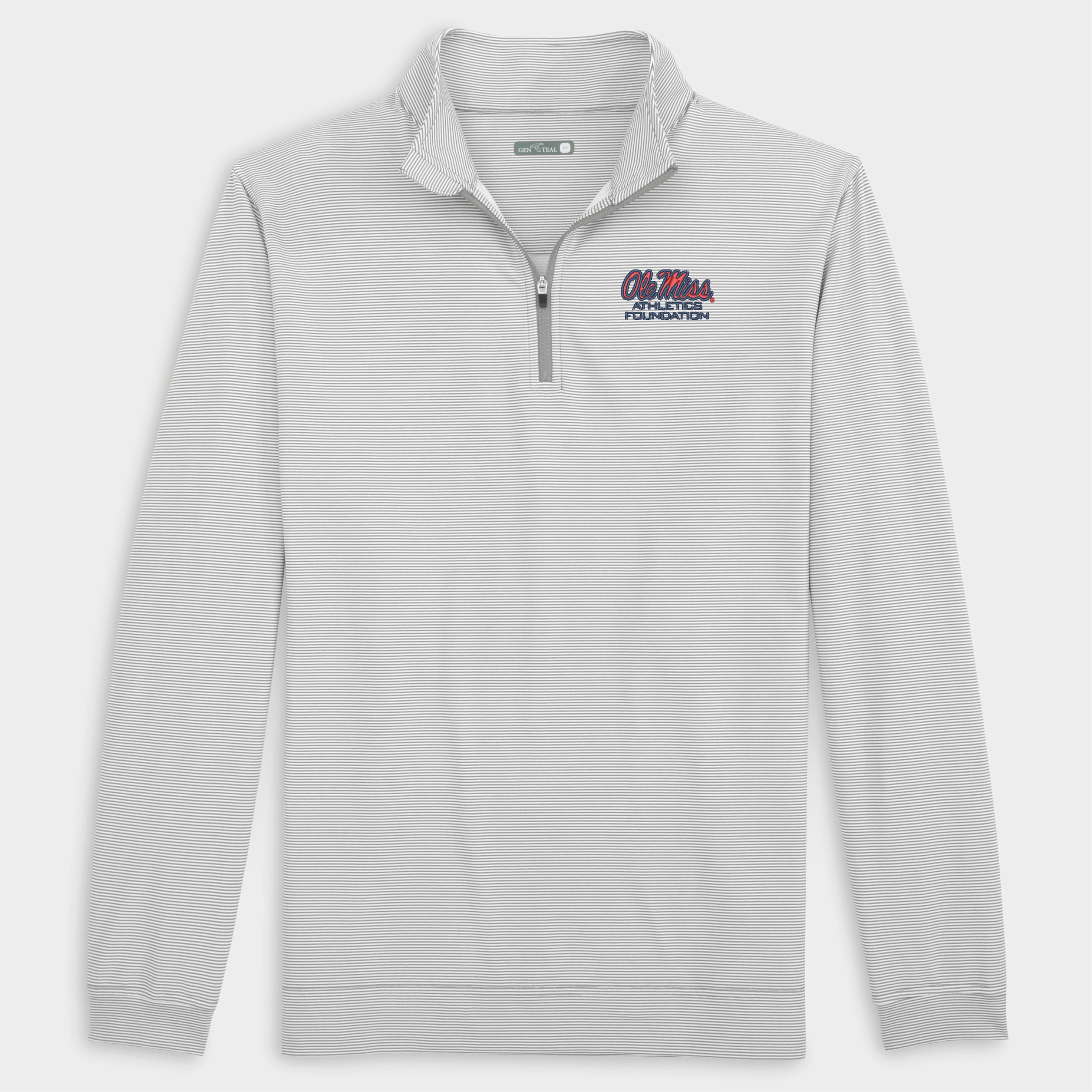 Ole Miss Athletics Foundation Pinstripe Venture Performance Quarter-Zip-GenTeal Apparel