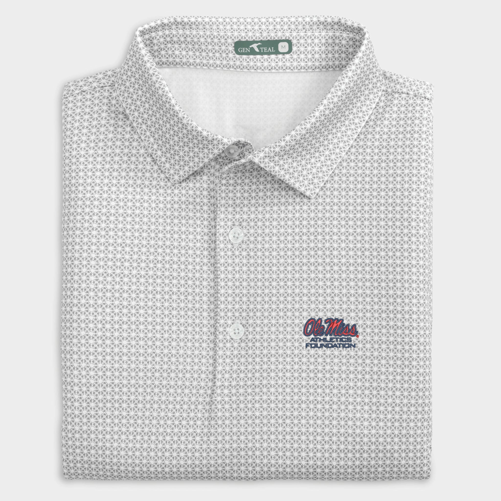 Ole Miss Athletics Foundation Tile Printed Performance Polo-GenTeal Apparel